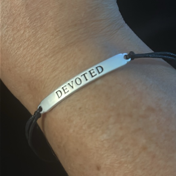 Corded Fashion Bracelet W/Devoted Silver Tone - Picture 4 of 4